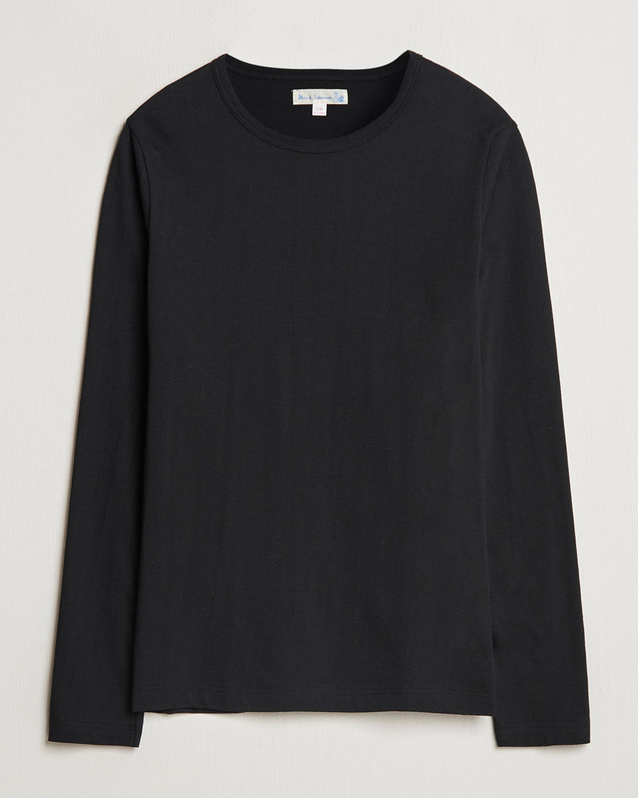 Herr | T-Shirts | Merz b. Schwanen | 1950s Classic Loopwheeled Longsleeve T-Shirt Black