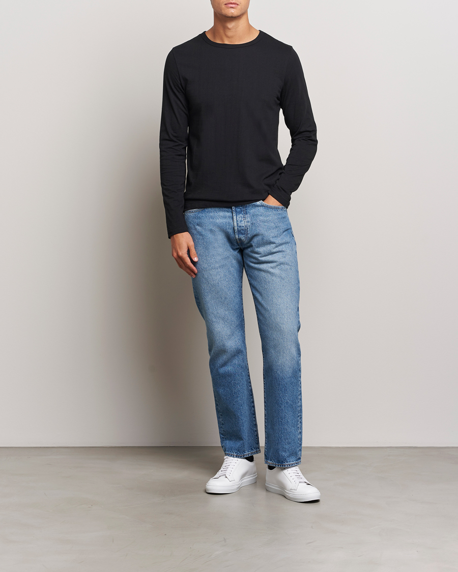 Herr | T-Shirts | Merz b. Schwanen | 1950s Classic Loopwheeled Longsleeve T-Shirt Black