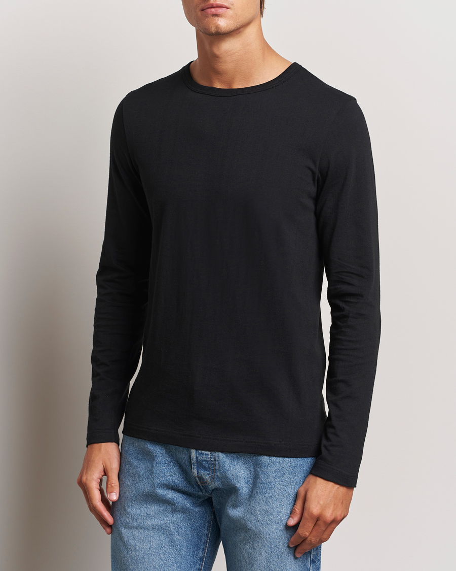 Herr | T-Shirts | Merz b. Schwanen | 1950s Classic Loopwheeled Longsleeve T-Shirt Black
