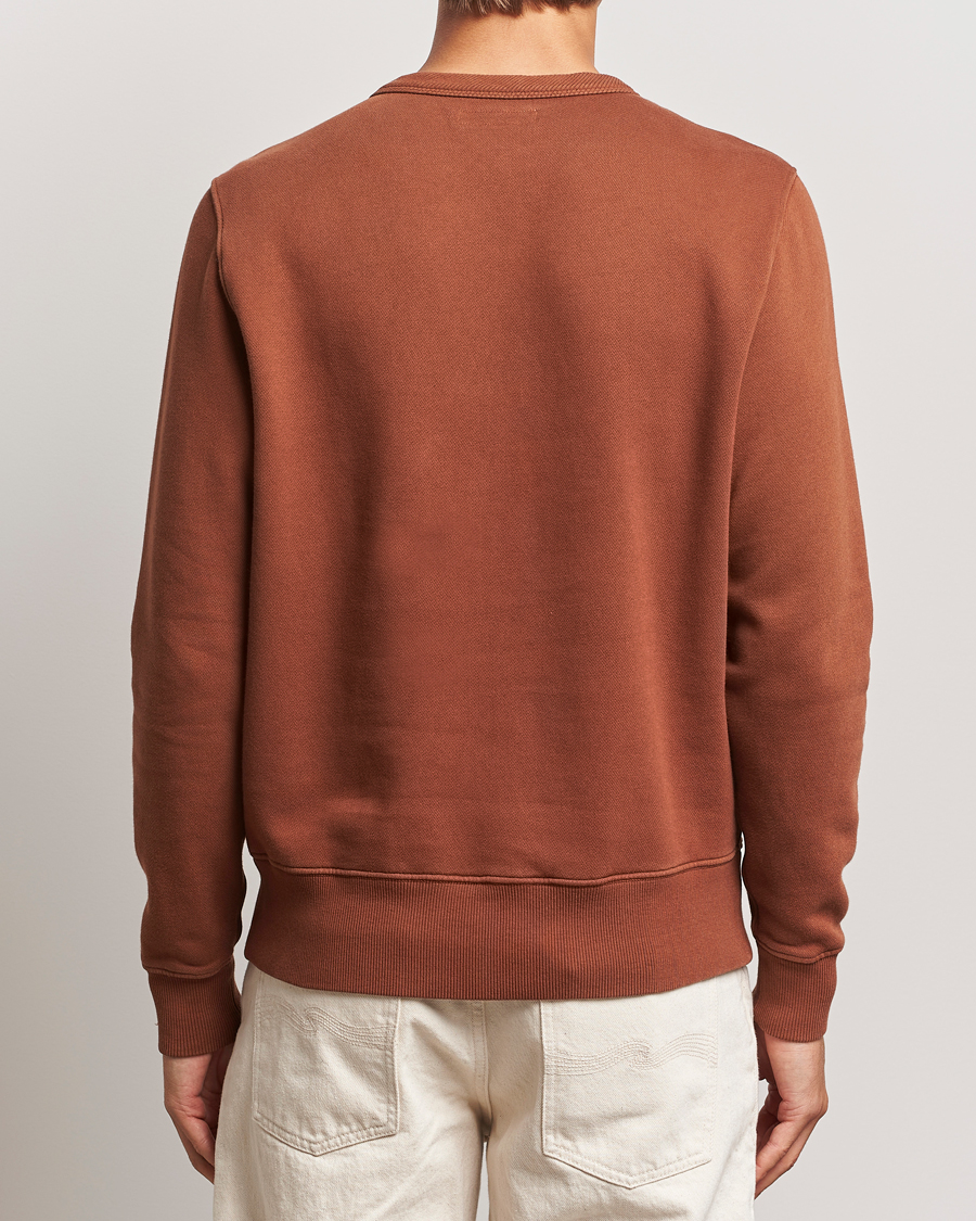 Herr | Tröjor | Merz b. Schwanen | Vintage Fleece Crew Neck Sweatshirt Chestnut