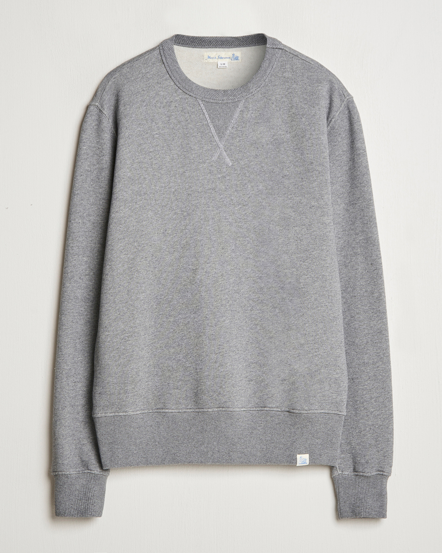 Herr | Tröjor | Merz b. Schwanen | Relaxed Fit Vintage Cotton Sweatshirt Grey Melange