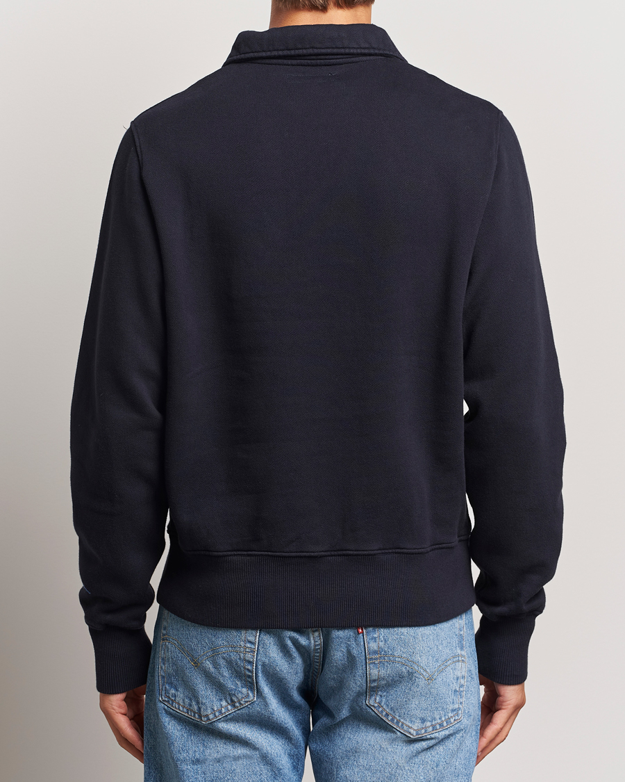 Herr | Tröjor | Merz b. Schwanen | Vintage Fleece Half Zip Sweatshirt Dark Navy