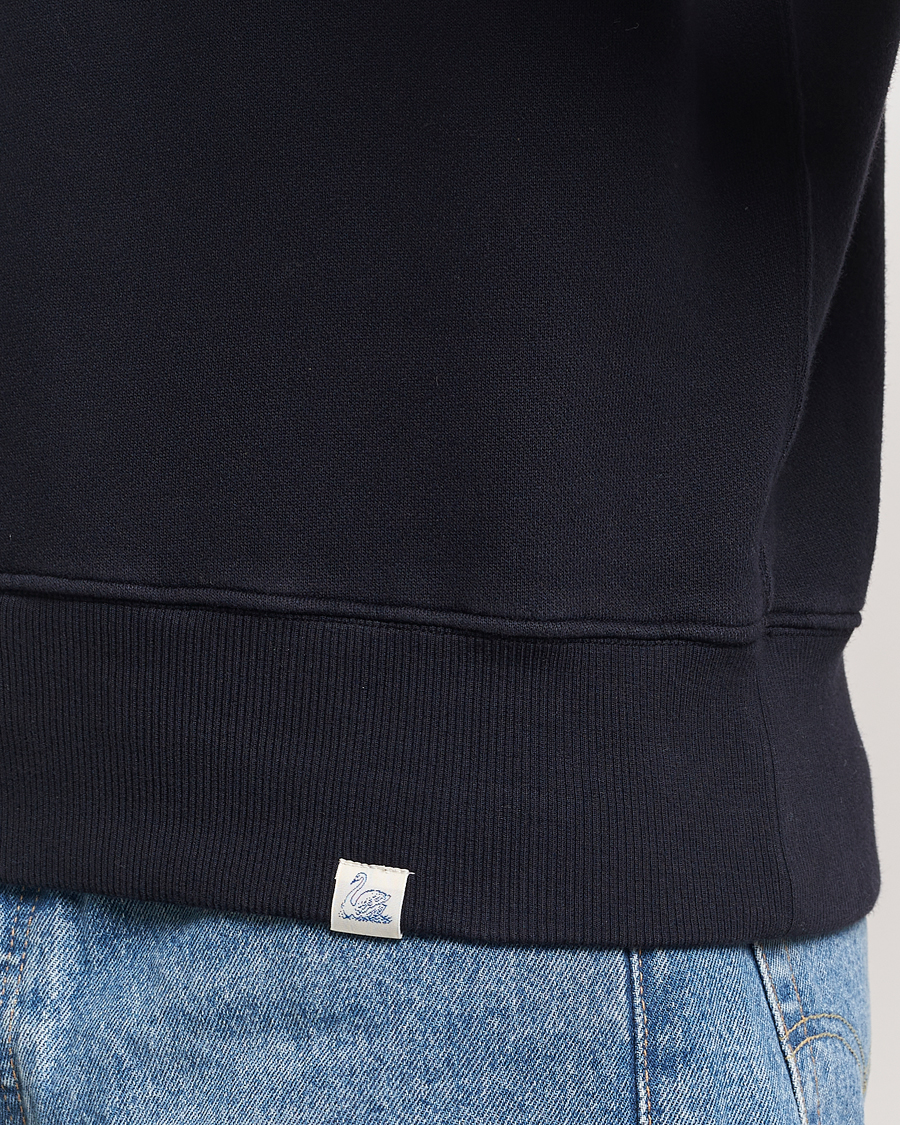 Herr | Tröjor | Merz b. Schwanen | Vintage Fleece Half Zip Sweatshirt Dark Navy