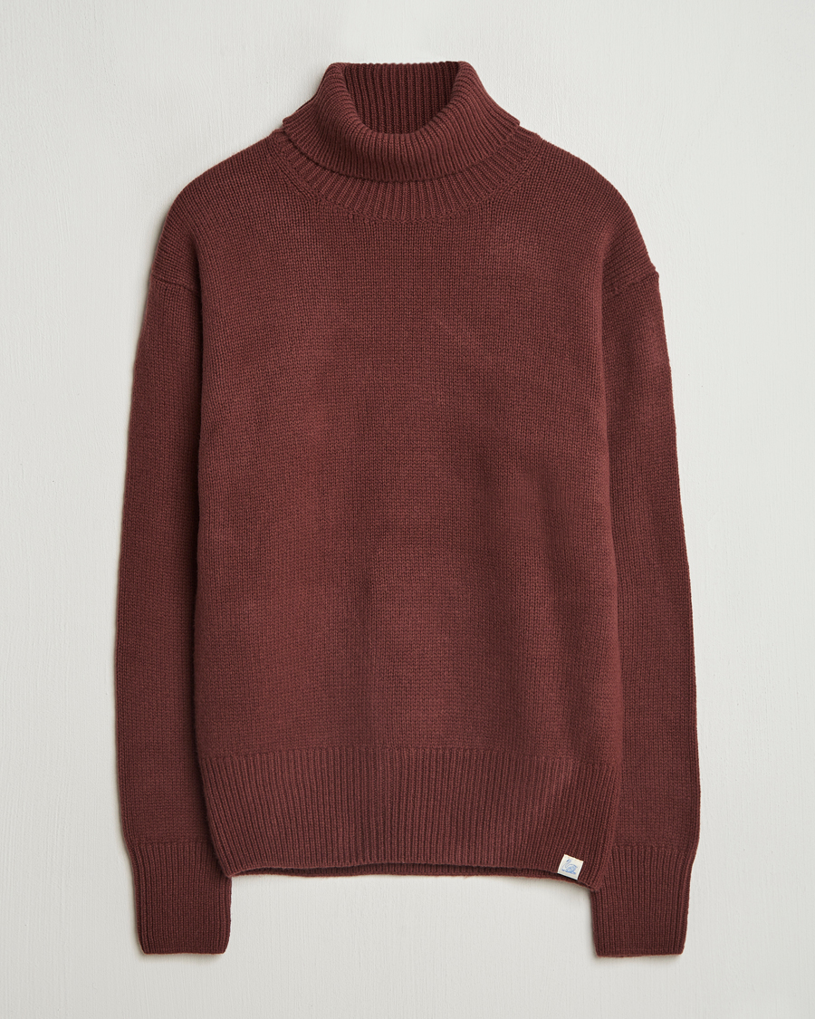 Herr | Tröjor | Merz b. Schwanen | Merino/Cashmere Rollneck Bark Brown