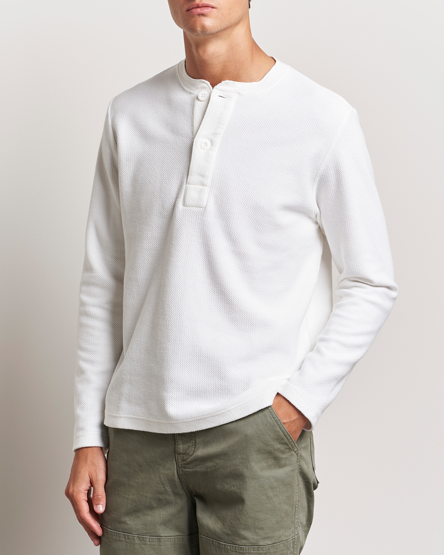 Herr | Tröjor | BEAMS PLUS | Waffle Cotton Henley White