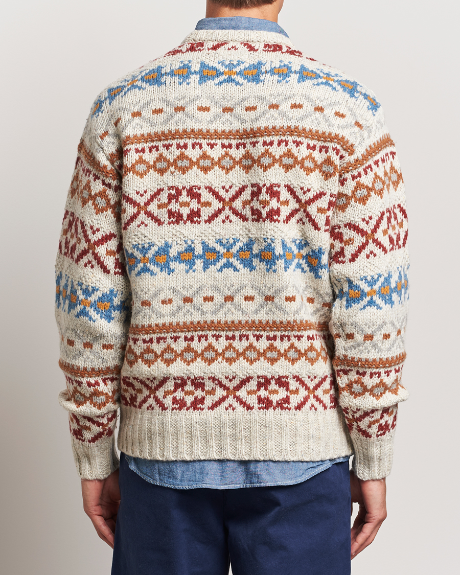 Herr | Tröjor | BEAMS PLUS | Fair Isle Crew Neck Sweater Off White