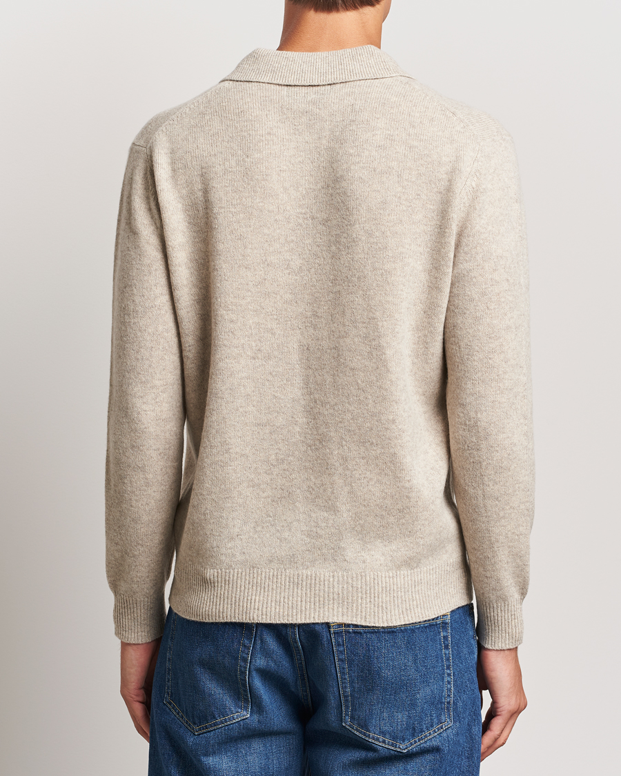 Herr | Tröjor | BEAMS PLUS | Knitted Wool Polo Beige