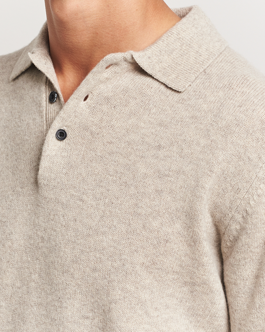 Herr | Tröjor | BEAMS PLUS | Knitted Wool Polo Beige