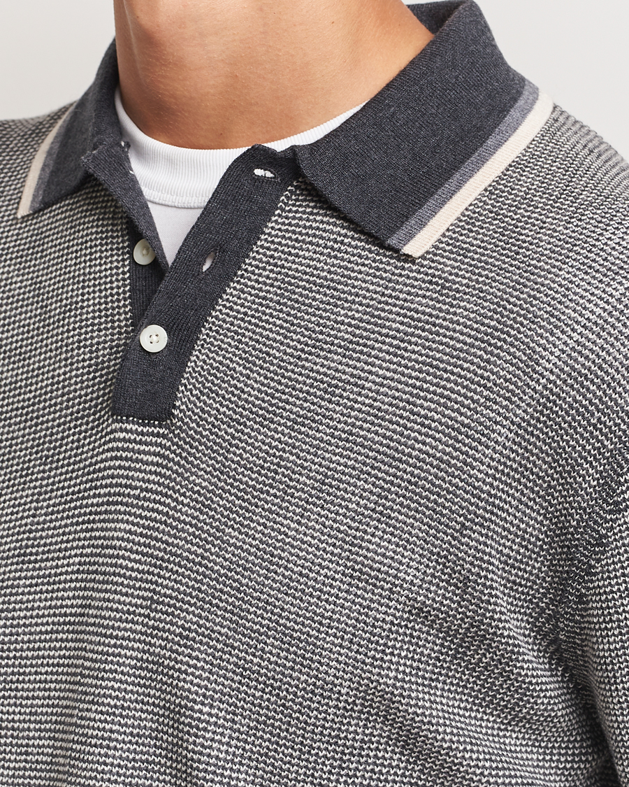 Herr | Tröjor | BEAMS PLUS | Collar Line Knitted Polo Charcoal