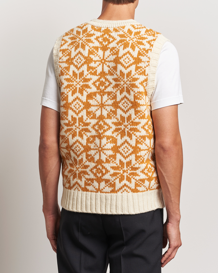 Herr | Tröjor | BEAMS PLUS | Snow Pattern Knit Vest Gold