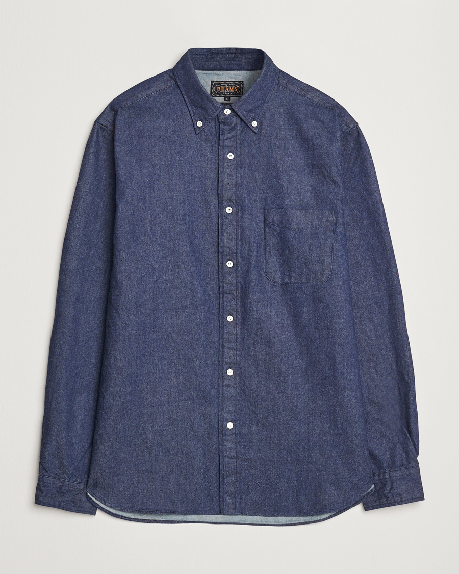 Herr | Skjortor | BEAMS PLUS | Denim Button Down Shirt Dark Indigo
