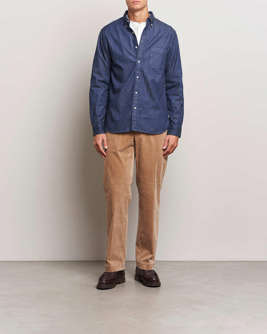 Herr | Skjortor | BEAMS PLUS | Denim Button Down Shirt Dark Indigo