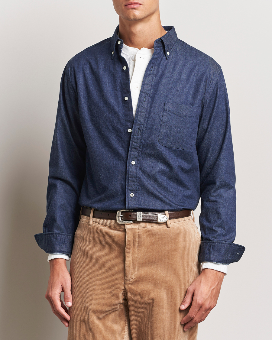 Herr | Skjortor | BEAMS PLUS | Denim Button Down Shirt Dark Indigo