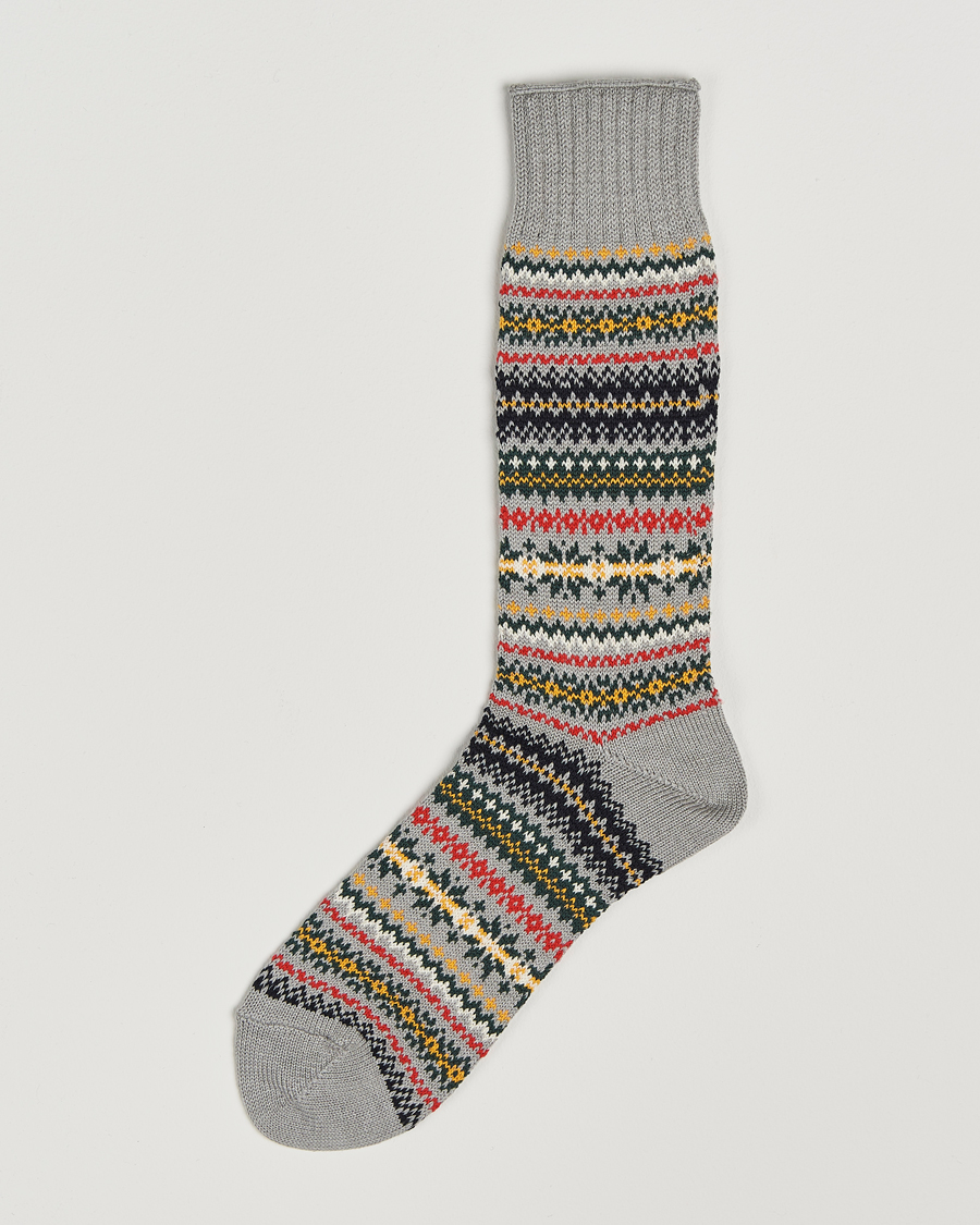 Herr | Underkläder | BEAMS PLUS | Fair Isle Socks Grey