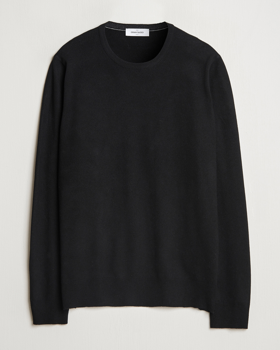 Herr | Tröjor | Gran Sasso | Wool/Cashmere Crew Neck Black