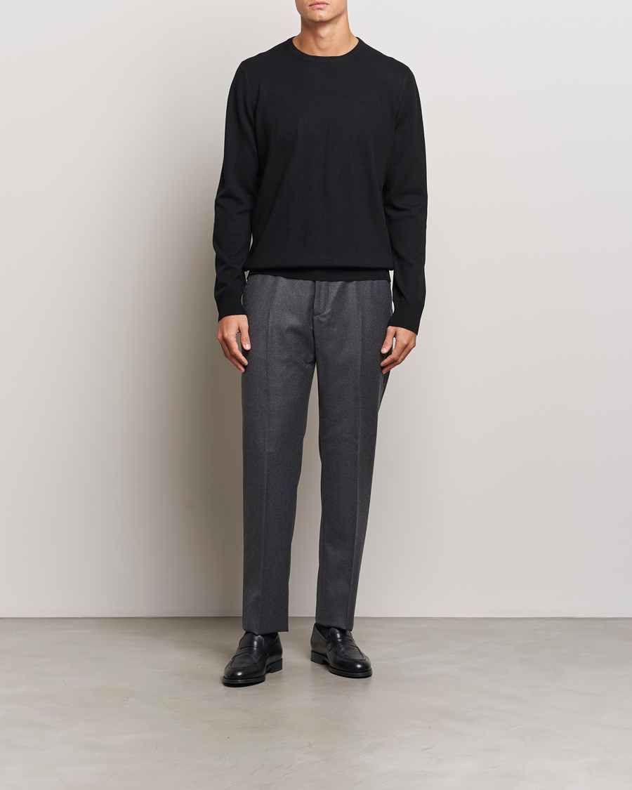 Herr | Tröjor | Gran Sasso | Wool/Cashmere Crew Neck Black
