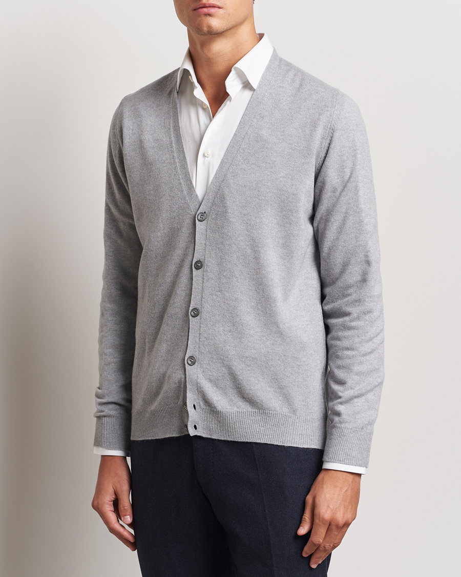 Herr | Tröjor | Gran Sasso | Wool/Cashmere Cardigan Light Grey