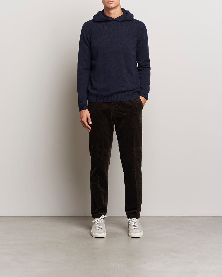 Herr | Tröjor | Gran Sasso | Wool Hoodie Navy