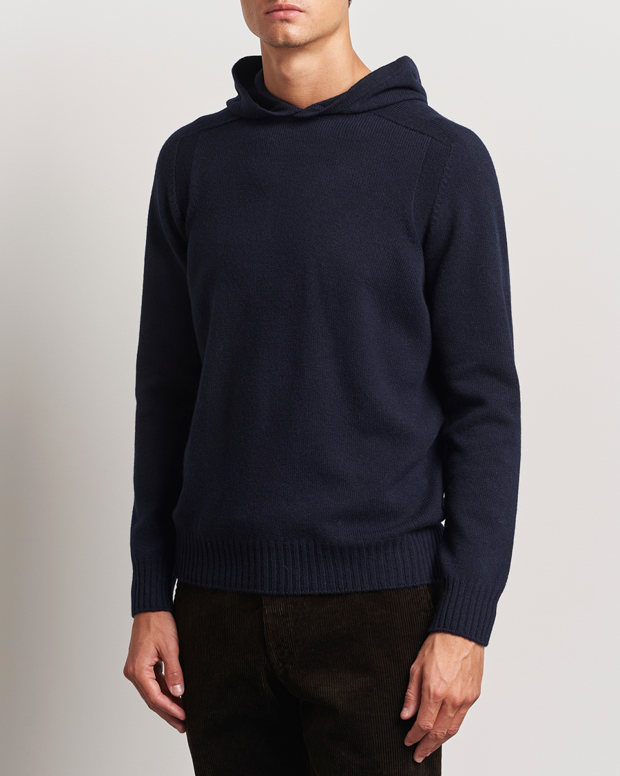 Herr | Tröjor | Gran Sasso | Wool Hoodie Navy