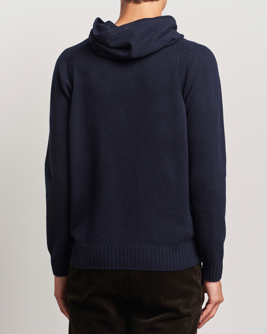 Herr | Tröjor | Gran Sasso | Wool Hoodie Navy