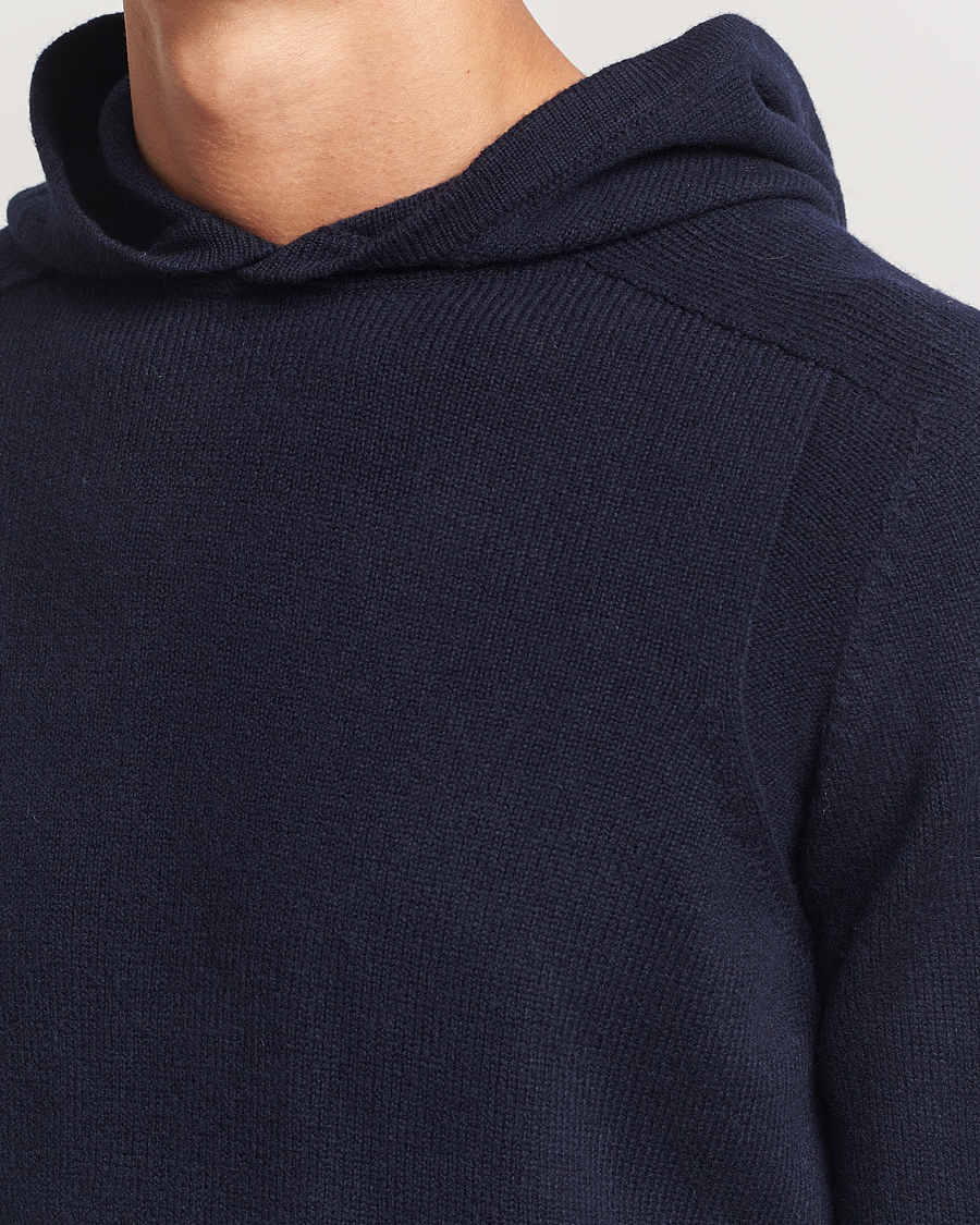 Herr | Tröjor | Gran Sasso | Wool Hoodie Navy