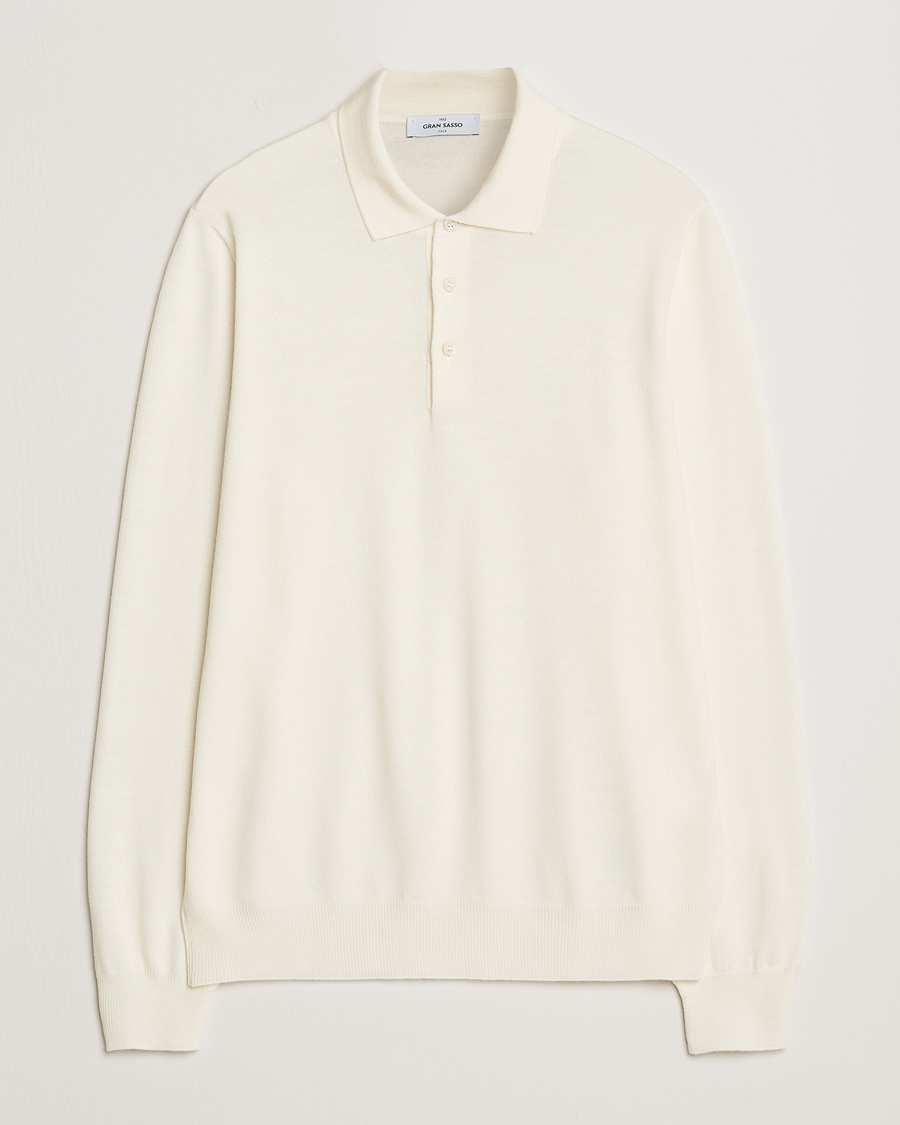 Herr | Tröjor | Gran Sasso | Merino Fashion Fit Polo Cream