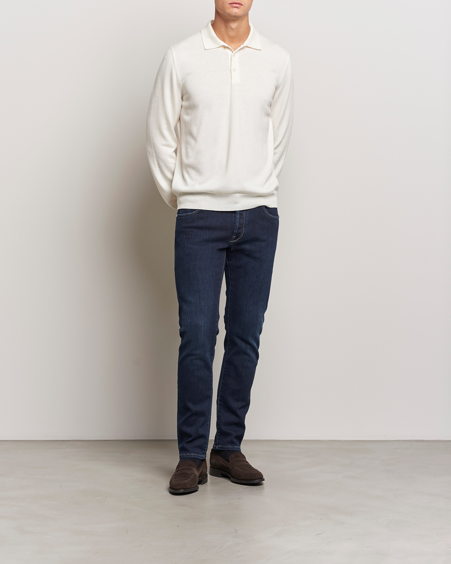 Herr | Tröjor | Gran Sasso | Merino Fashion Fit Polo Cream