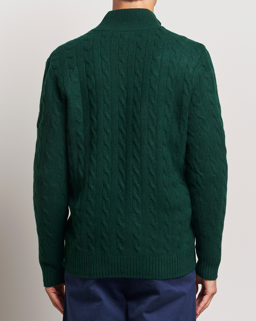Herr | Tröjor | Polo Ralph Lauren | Wool/Cashmere Cable Half Zip Green