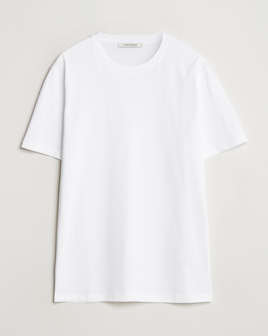 Herr | T-Shirts | A Day's March | Midweight T-Shirt White