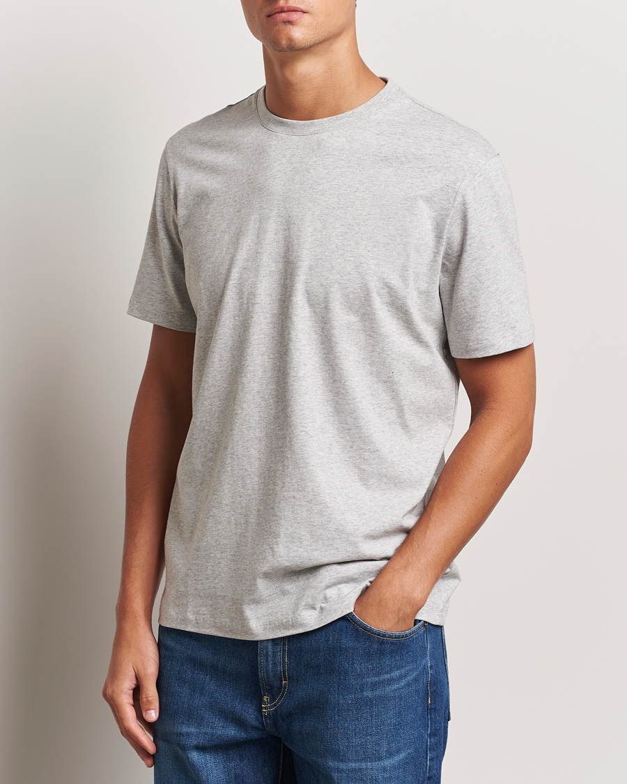 Herr | T-Shirts | A Day's March | Midweight T-Shirt Grey Melange