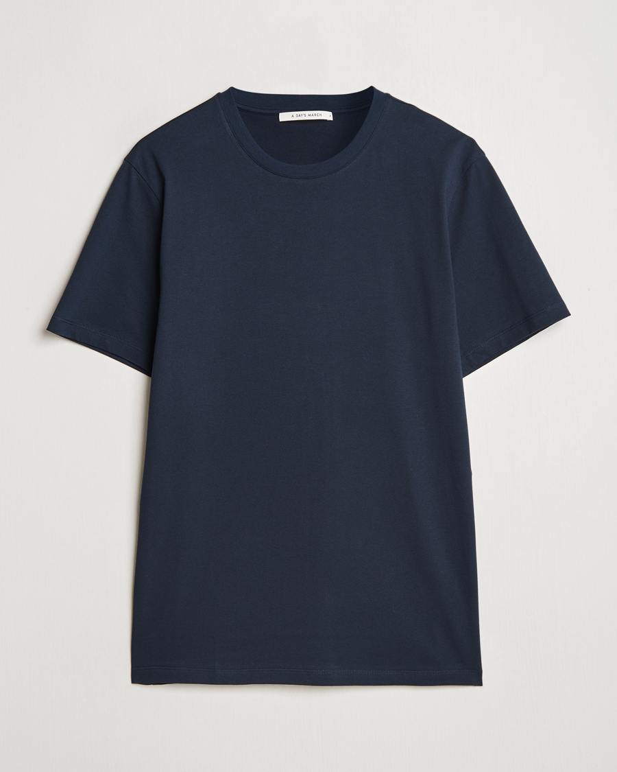 Herr | T-Shirts | A Day's March | Midweight T-Shirt Navy