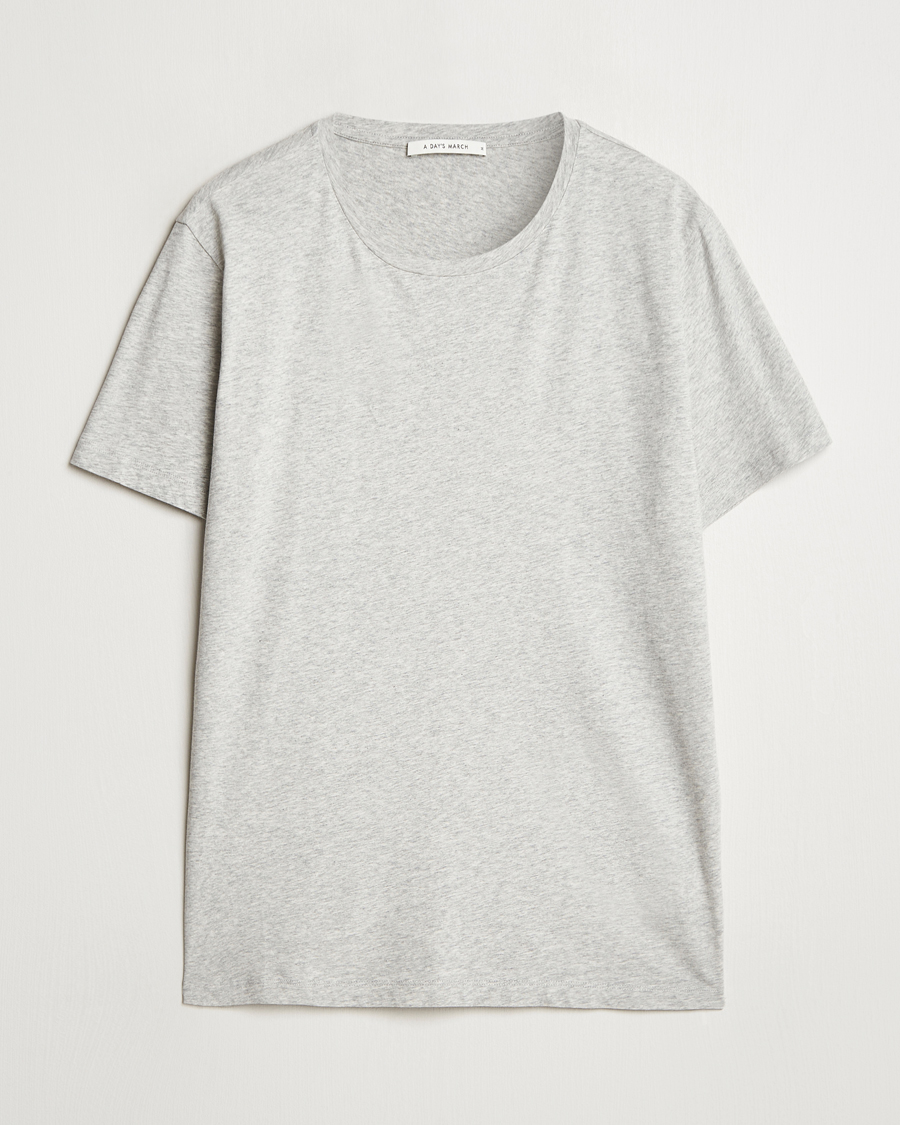 Herr | T-Shirts | A Day's March | Lightweight T-Shirt Grey Melange