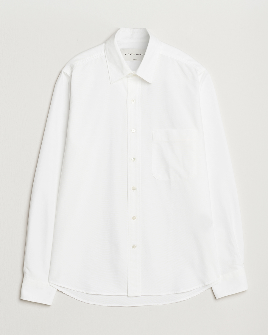 Herr | Skjortor | A Day's March | Mason Dyed Oxford Shirt White