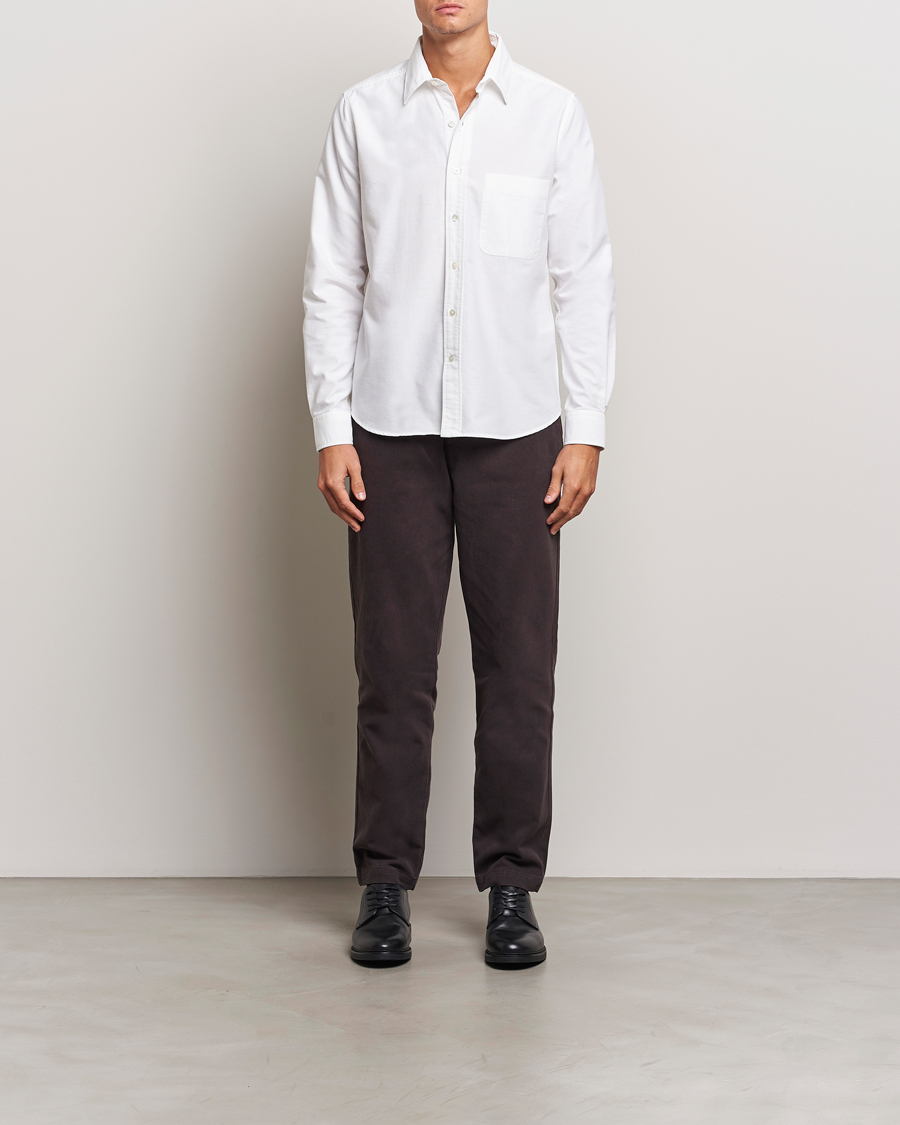 Herr | Skjortor | A Day's March | Mason Dyed Oxford Shirt White