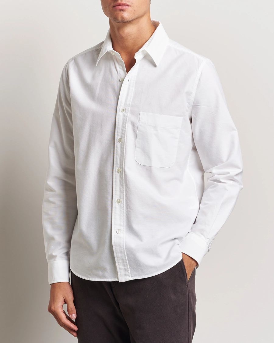 Herr | Skjortor | A Day's March | Mason Dyed Oxford Shirt White