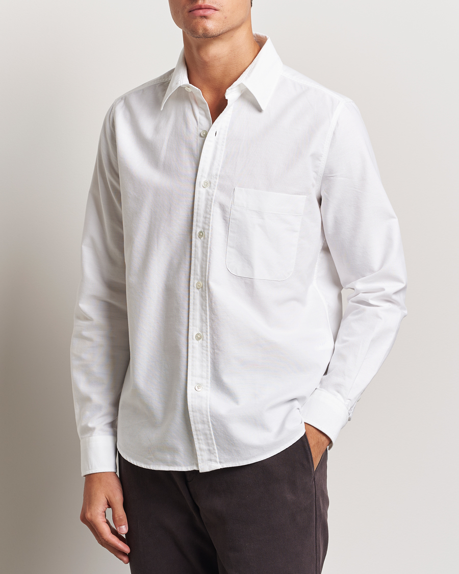 Herr | Skjortor | A Day's March | Mason Dyed Oxford Shirt White