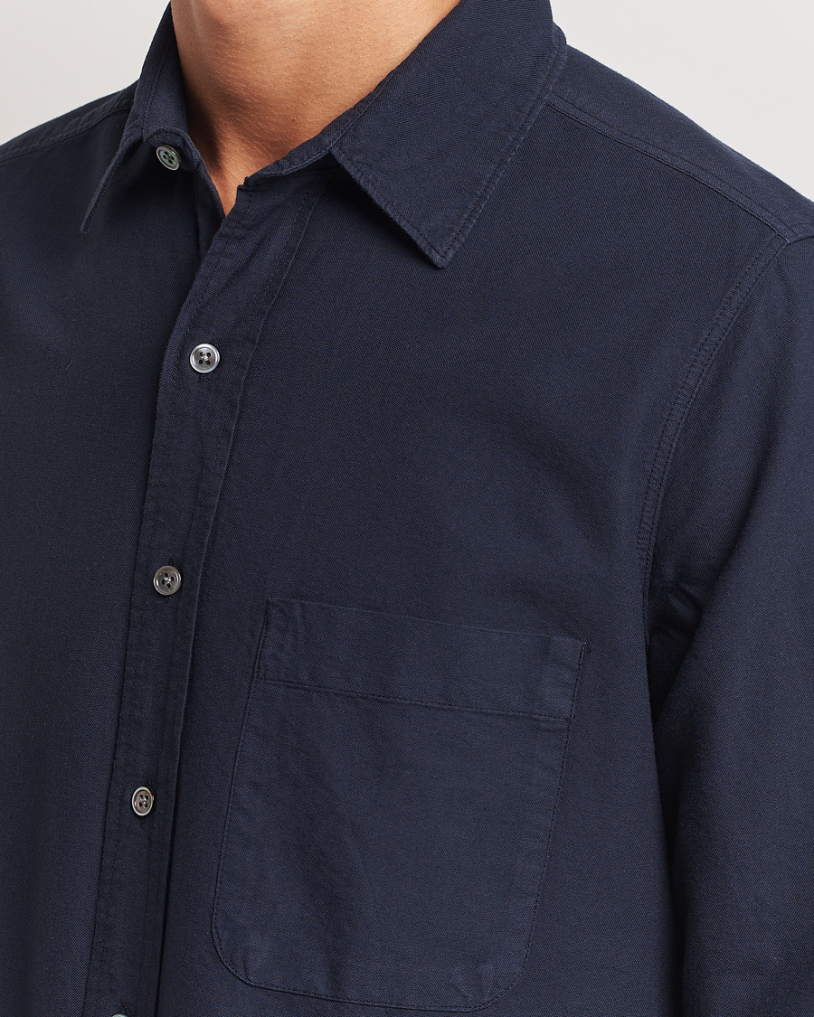 Herr | Skjortor | A Day's March | Mason Dyed Oxford Shirt Navy