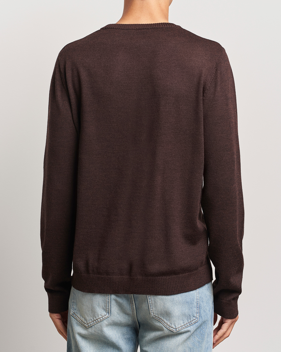 Herr | Tröjor | A Day's March | Alagón Merino Crew Dark Brown