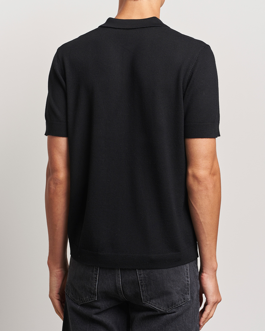Herr | Pikéer | A Day's March | Rosehall Short Sleeve Merino Polo Black