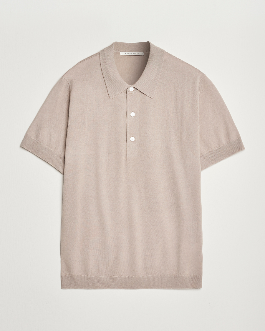 Herr | Pikéer | A Day's March | Rosehall Short Sleeve Merino Polo Dove