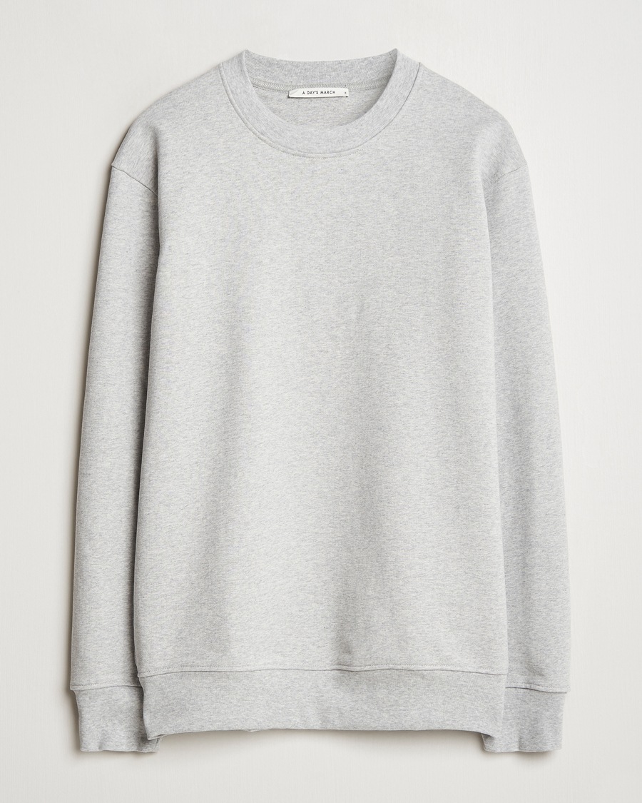 Herr | Tröjor | A Day's March | Etienne Sweatshirt Grey Melange