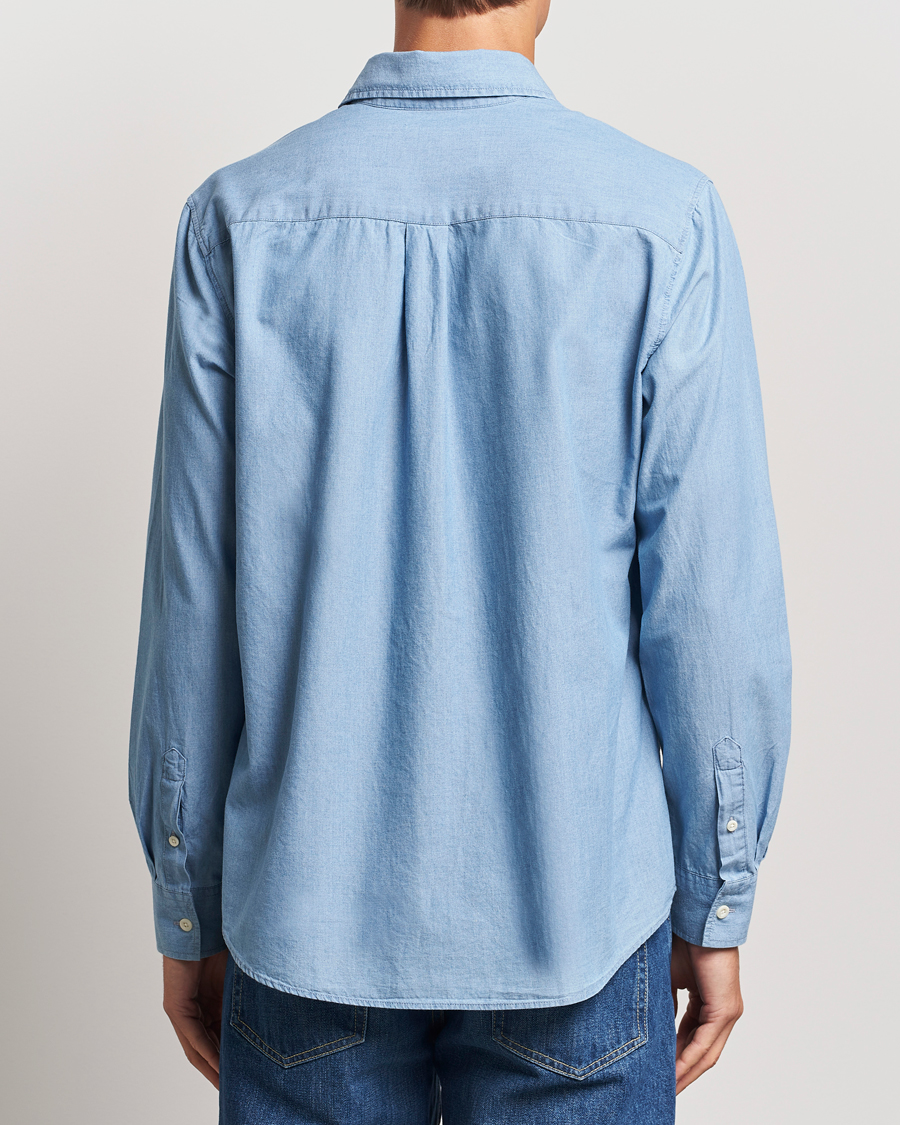 Herr | Skjortor | A Day's March | Will Chambray Shirt Light Blue