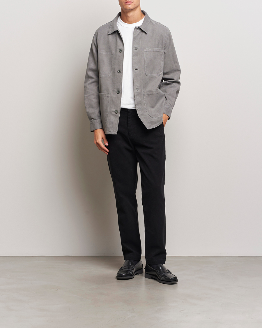 Herr | Skjortor | A Day's March | Algot Cotton Lyocell Overshirt Grey