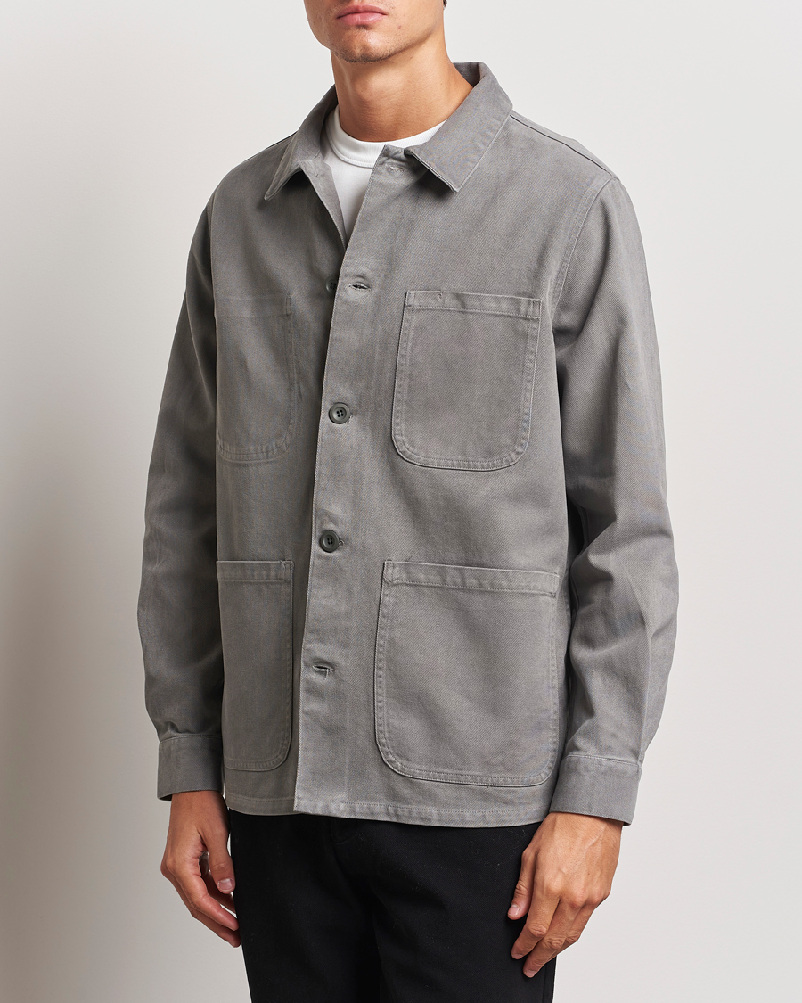 Herr | Skjortor | A Day's March | Algot Cotton Lyocell Overshirt Grey