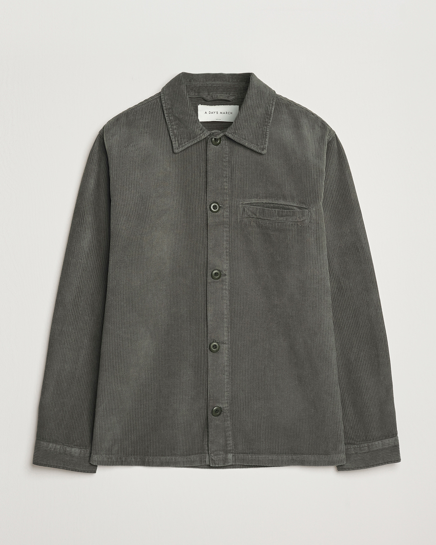 Herr | Skjortor | A Day's March | Telford Corduroy Overshirt Olive