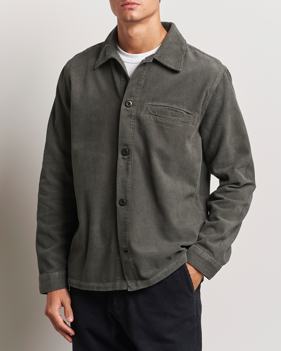 Herr | Skjortor | A Day's March | Telford Corduroy Overshirt Olive
