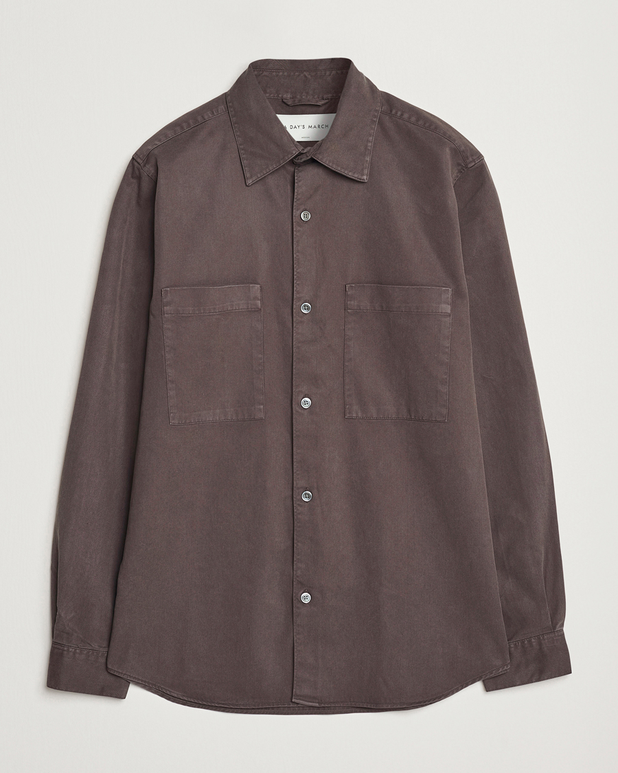Herr | Skjortor | A Day's March | Farleigh Lyocell Shirt Chocolate