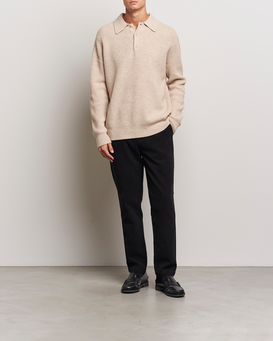 Herr | Byxor | A Day's March | Miller Cotton/Lyocell Trousers Black