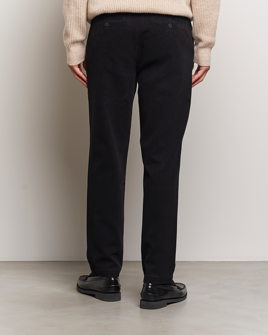 Herr | Byxor | A Day's March | Miller Cotton/Lyocell Trousers Black