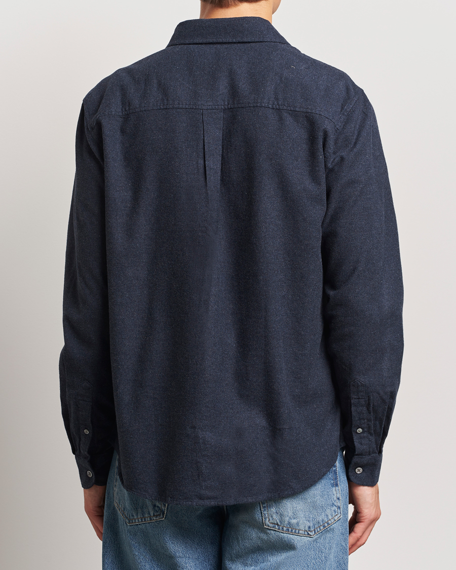 Herr | Skjortor | A Day's March | Newark Flannel Shirt Navy